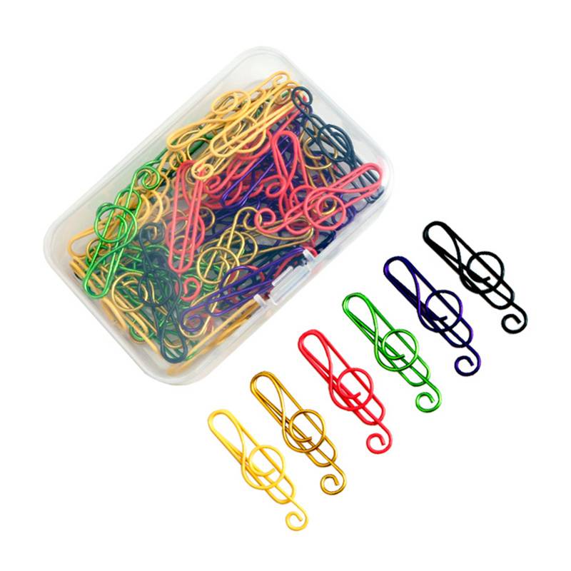 Cnglam Music Note Colorful 6 Colors Paper Clips For Office Stationery Gifs Use Mixed Colors Pack 100pcs